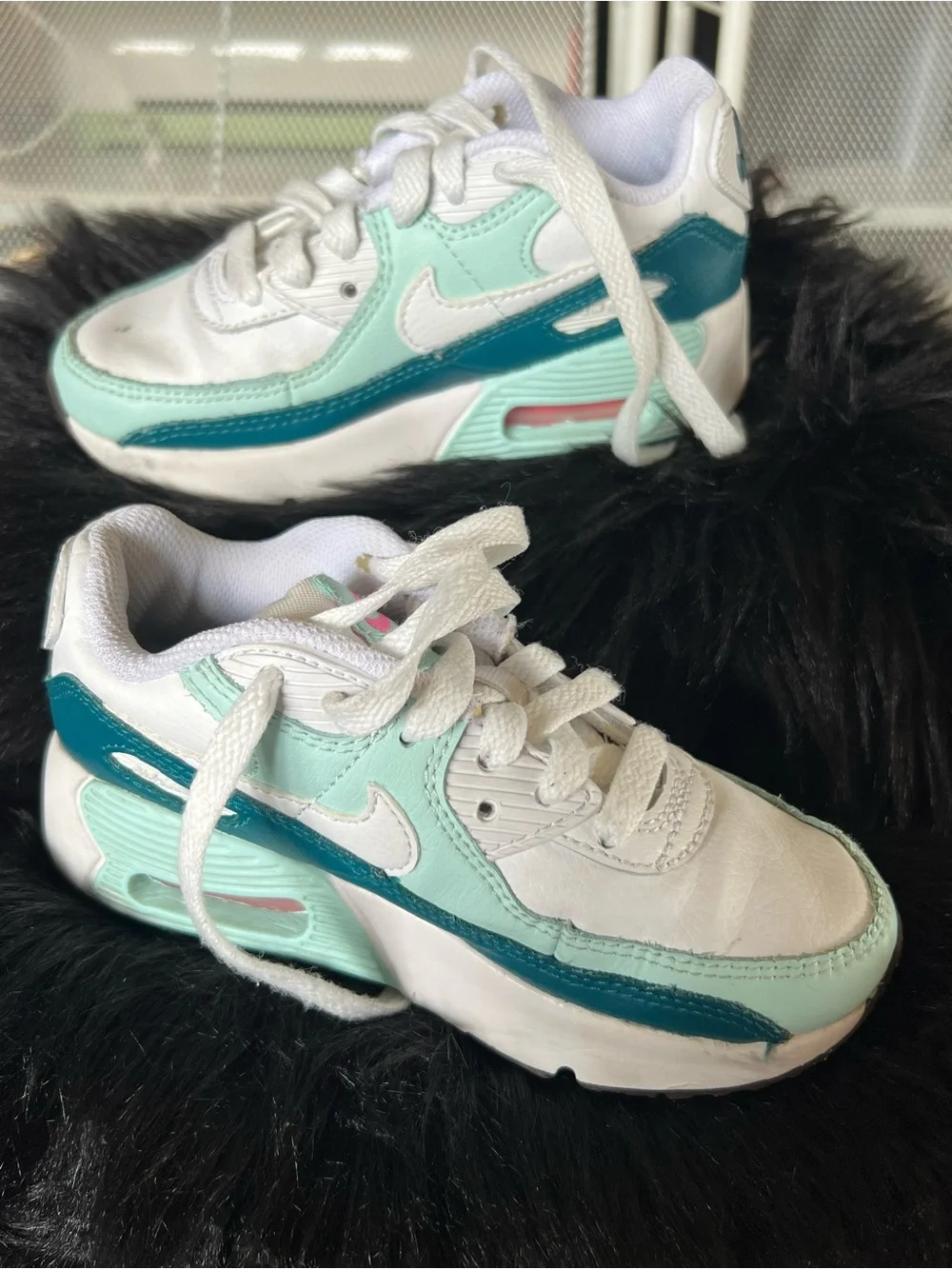 Nike Kids White Mint and Teal Sneakers